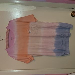 victorias secret pink tie dye logo tee size large